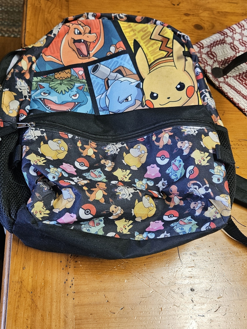 Pokemon Black Multicolor Character Backpack